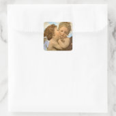 First Kiss (engeldetail) van Bouguereau Vierkante Sticker (Tas)