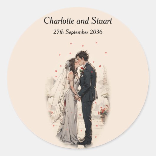 First Kiss Ronde Sticker (Voorkant)