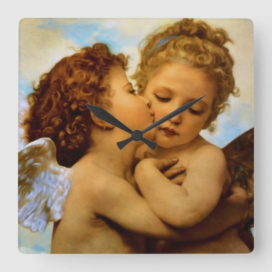 First Kiss Vierkante Klok (Voorkant)