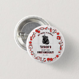 First Knockout Boxing 1e verjaardag – Fun Kids Ronde Button 3,2 Cm