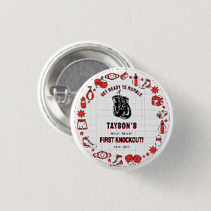 First Knockout Boxing 1e verjaardag – Fun Kids Ronde Button 3,2 Cm