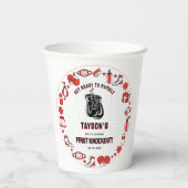 First Knockout Boxing 1st Birthday – Fun Kids Papieren Bekers (Achterkant)