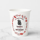 First Knockout Boxing 1st Birthday – Fun Kids Papieren Bekers (Voorkant)