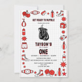 First Knockout Boxing 1st Birthday – Fun Kids Part Kaart (Voorkant)