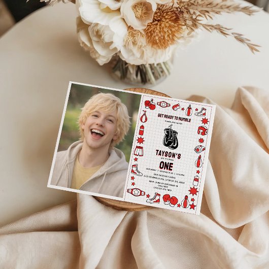 First Knockout Boxing 1st Birthday – Fun Kids Part Kaart