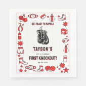 First Knockout Boxing 1st Birthday – Fun Kids  Servet (Voorkant)