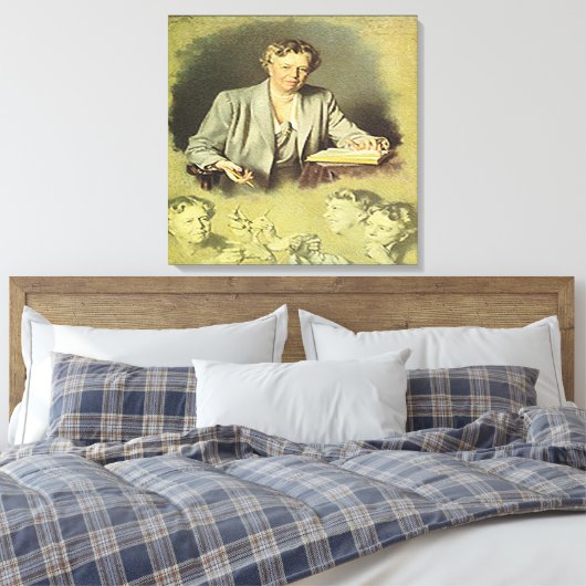 First Lady Anna Eleanor Roosevelt Canvas Afdruk (Insitu (Slaapkamer))