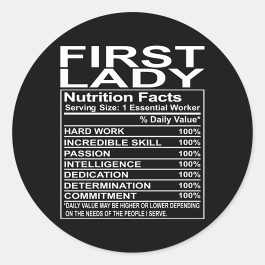 First Lady Kerk waardering Ronde Sticker (Voorkant)