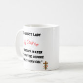 "First Lady koffie" Koffiemok (Voorkant links)