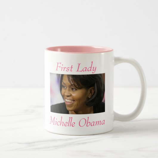 First Lady Michelle Obama - Gepersonaliseerd Tweekleurige Koffiemok (Rechts)