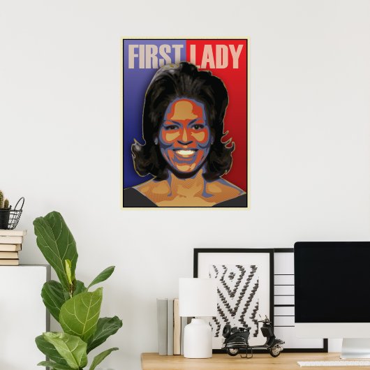 First Lady Michelle Obama Poster (Thuiskantoor)