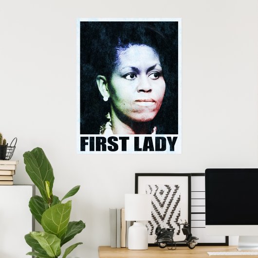 First Lady Michelle Obama Poster (Thuiskantoor)