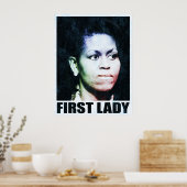 First Lady Michelle Obama Poster (Keuken)