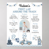 First Lap Around The Track Birthday Milestone Sign Poster (Voorkant)