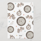 First Lap Around The Track Race Car 1st Birthday Kaart (Achterkant)