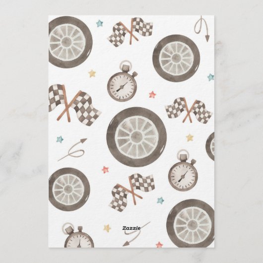 First Lap Around The Track Race Car 1st Birthday Kaart (Achterkant)