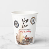 First Lap Little Racer 1st Birthday Papieren Bekers (Achterkant)
