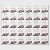 First Lap Race Car 1st Birthday Cadeaupapier (Vlak)