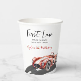 First Lap Race Car 1st Birthday Papieren Bekers
