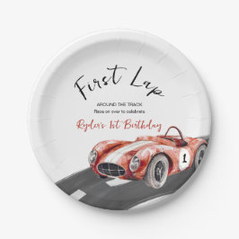 First Lap Race Car 1st Birthday Papieren Bordje