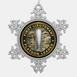 First Lieutenant 1LT Platoon Leader Tin Sneeuwvlok Ornament