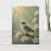 First Light Kin Hummingbird Greeting Card Kaart (Voorkant)