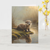 First Light Kin Otter Greeting Card Kaart (Gele Bloem)
