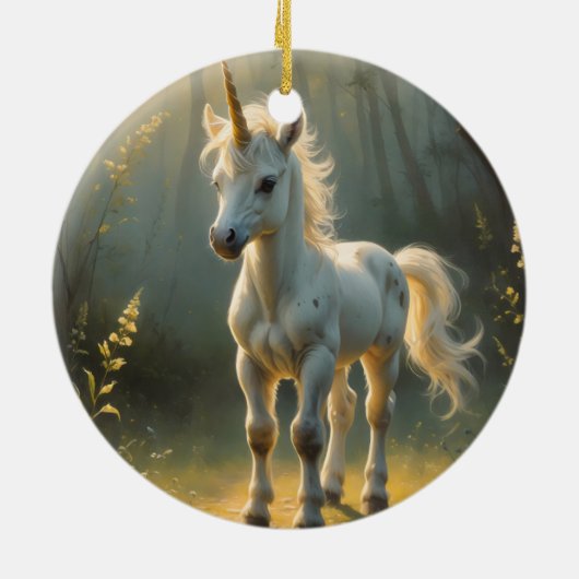 First Light Kin Unicorn Glass Ornament (Achterkant)