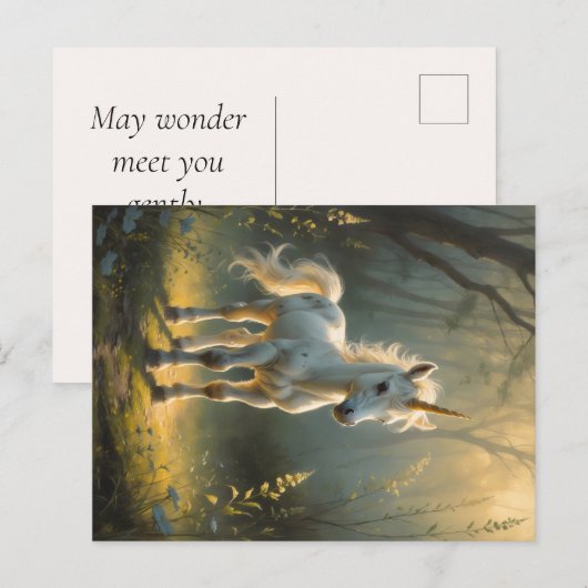 First Light Kin Unicorn Postcard Briefkaart (Voorkant / Achterkant)
