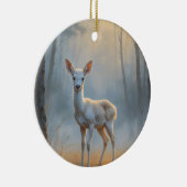 First Light Kin White Stag Glass Ornament (Rechts)