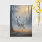 First Light Kin White Stag Greeting Card Kaart (Gele Bloem)