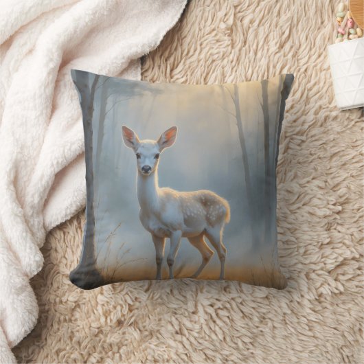 First Light Kin White Stag Throw Pillow Kussen (Deken)