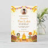 First Lohri Celebration Card with Photo Kaart (Staand voorkant)