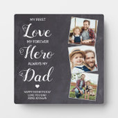 First Love Forever Hero Personalized 3 Foto Dad Fotoplaat (Voorkant)