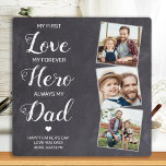 First Love Forever Hero Personalized 3 Foto Dad Fotoplaat<br><div class="desc">Verrassend vader deze vaders dag met een gepersonaliseerde 3 fotoplaque. "Mijn eerste liefde, Mijn vader, altijd mijn vader" Personaliseer dit pap met favoriete foto's, berichten en namen... Bezoek ons collectie voor de beste vaderdag en gepersonaliseerde vaders cadeaus. COPYRIGHT © 2020 Judy Burrows, Black Dog Art - Alle rechten voorbehouden. Best...</div>