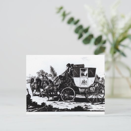 First Mail Coach, 1784 Briefkaart (Staand voorkant)