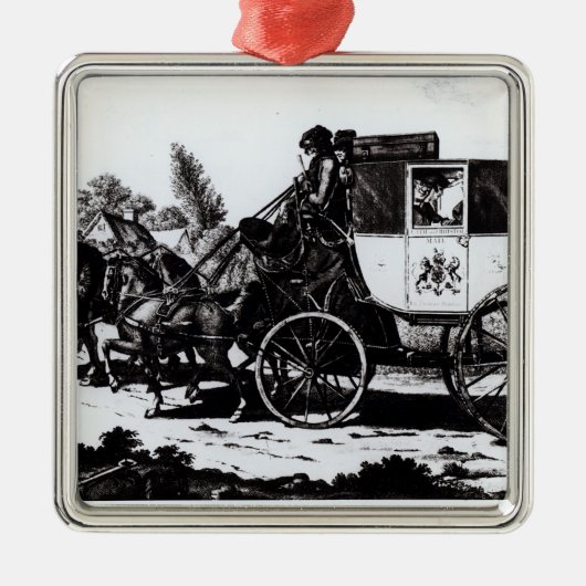 First Mail Coach, 1784 Metalen Ornament (Voorkant)