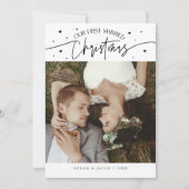 First Married Christmas Newlywed Photo White Feestdagenkaart (Voorkant)