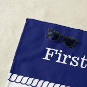 First Mate nautisch anker Naam toevoegen Strandlaken (In situ)