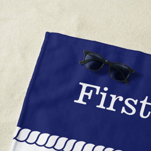 First Mate nautisch anker Naam toevoegen Strandlaken (In situ)