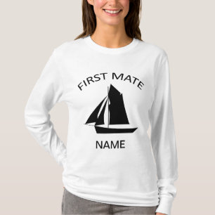 First Mate Sailor Name Dames White LS T-Shirt