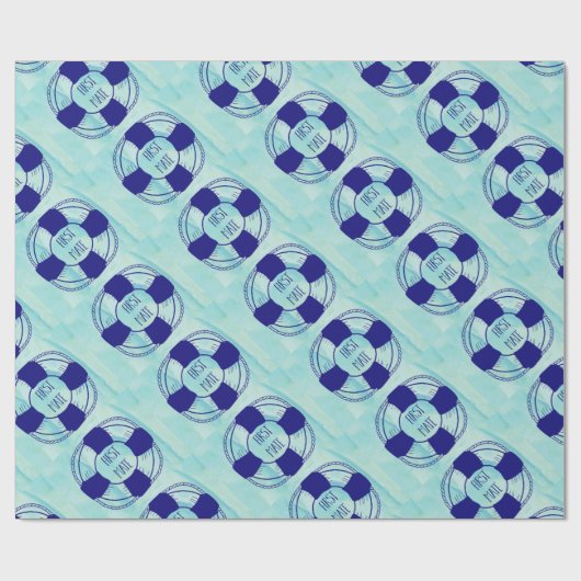 First Mate with Life Preserver Cadeaupapier (Vlak)