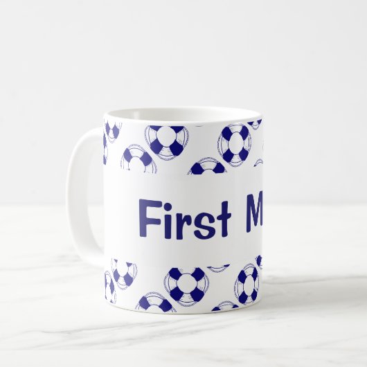 First Mate with Life Preserver Koffiemok (Voorkant links)