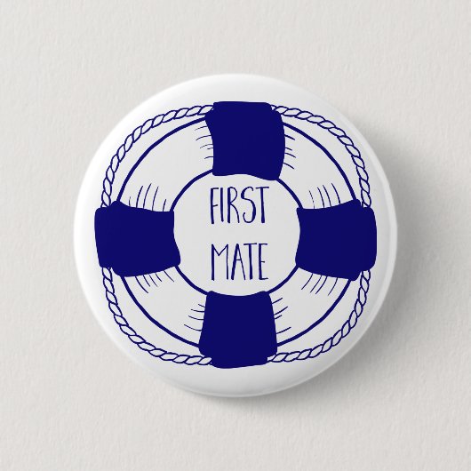 First Mate with Life Preserver Ronde Button 5,7 Cm (Voorkant)