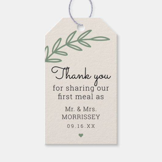 First Meal Greenery Wedding for Label Cadeaulabel (Voorkant)