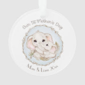 First Moederdag Boy Elephant Personalized Ornament (achterkant)