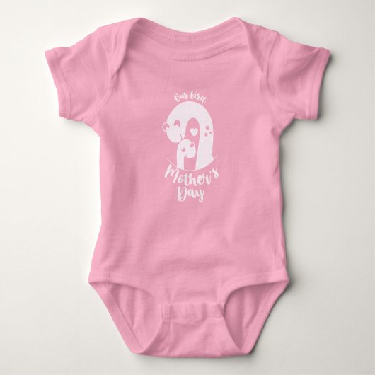 First Moederdag Cute Dinosaur Baby & Mama girl Romper (Voorkant)