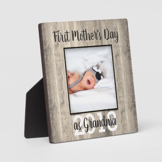 First Moederdag Grandma Custom Photo Plaque Fotoplaat (Voorkant)