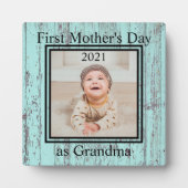 First Moederdag Grandma Custom Photo Plaque Fotoplaat (Voorkant)