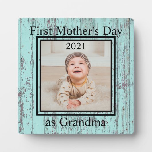 First Moederdag Grandma Custom Photo Plaque Fotoplaat (Voorkant)